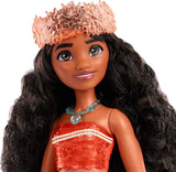 Mattel DISNEY Moana - Artikuleret modedukke med glitteroutfit, aftageligt pandebånd og halskæde, til børn fra 3 år og opefter, HPG68