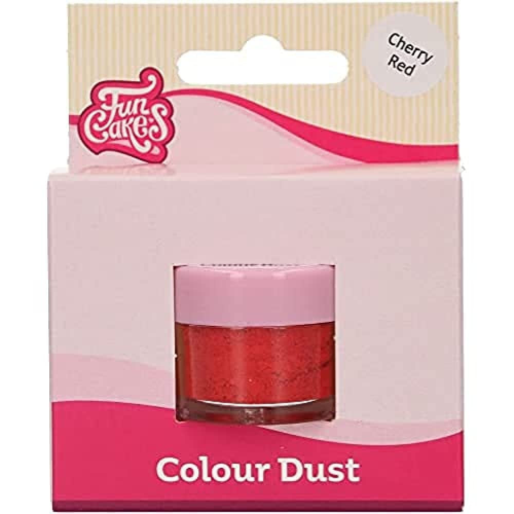Funcakes Color Dust Cherry Red: Madfarvepulver, til dekoration af kager, Halal-certificeret