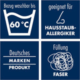 Irisette Noblesse pude - Made in Germany - Pude med aftageligt betræk lavet af ren bomuld, 80 X 80 cm, Oeko-Tex certificeret Naty Shop standard puder