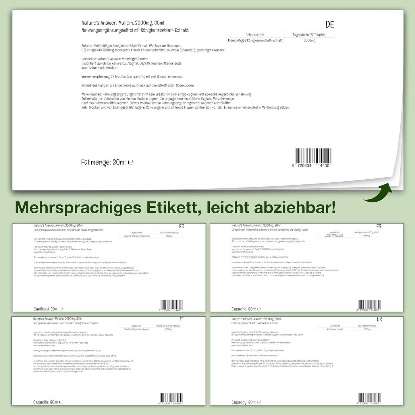 Mulleinbladekstrakt, 30 ml, alkoholfri Arome Naty Shop