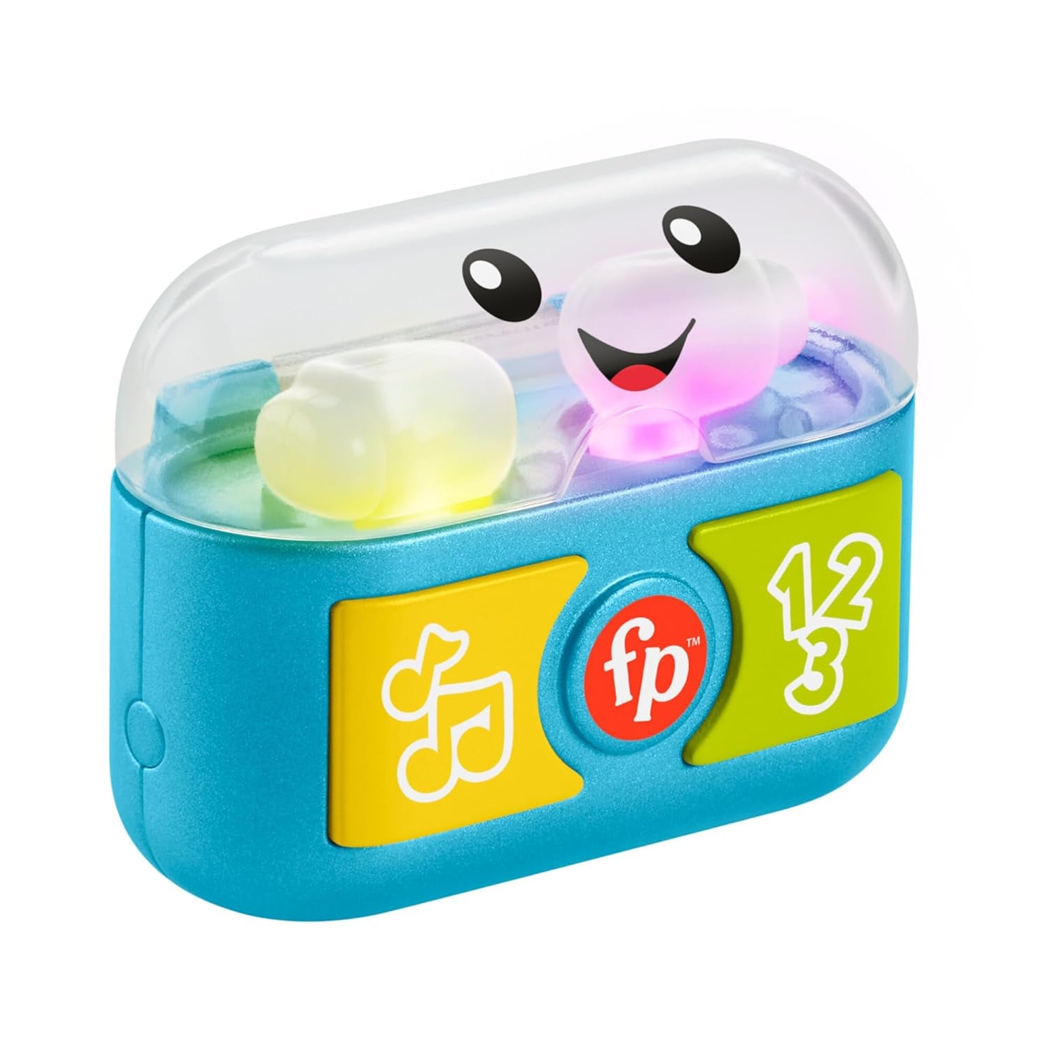 FISHER-PRICE Sjov læring og leg med lege-ørepropper - interaktive ørepropper med sjove lys, lærende sange og finmotoriske aktiviteter, 20+ sange og sætninger, 6 måneder og opefter, HWY45 Baby Toys Naty Shop Standardtitel