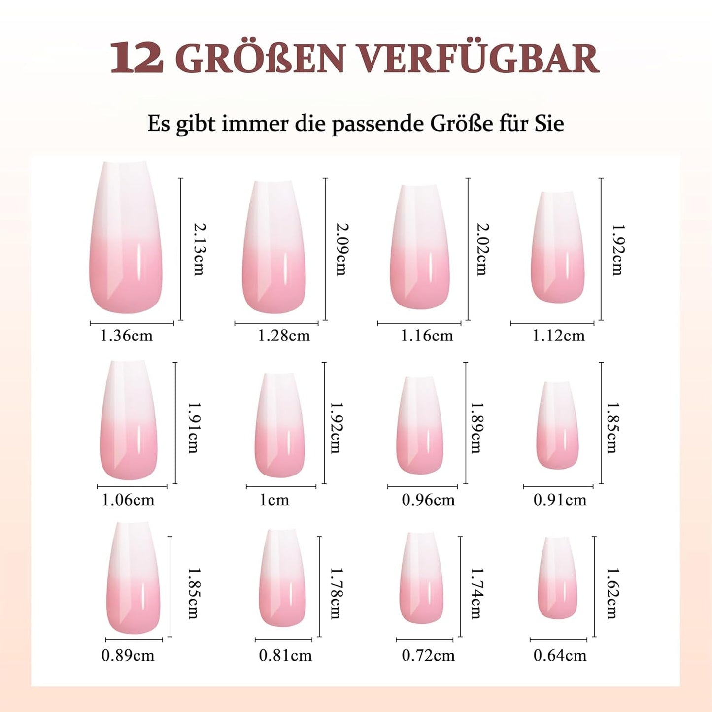 Ballerina falske neglesæt - 240 stykker Delikat lilla pink falske negle, fulddækkende lim på falske negle, falske neglespidssæt til manicure og neglekunst til kvinder og piger (lavendelrosa)
