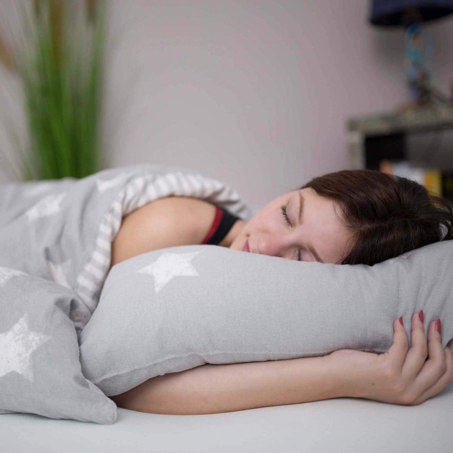 Genial pude, bomuld, eazzzy 40x80 cm - ortopædisk pude til afslappende søvn, lavet af mælkefibre med aloe vera - velegnet til allergikere, med støtte, Oeko-TEX certificeret nakkestøttepude, hvid, A19202