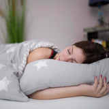 Genial pude, bomuld, eazzzy 40x80 cm - ortopædisk pude til afslappende søvn, lavet af mælkefibre med aloe vera - velegnet til allergikere, med støtte, Oeko-TEX certificeret nakkestøttepude, hvid, A19202