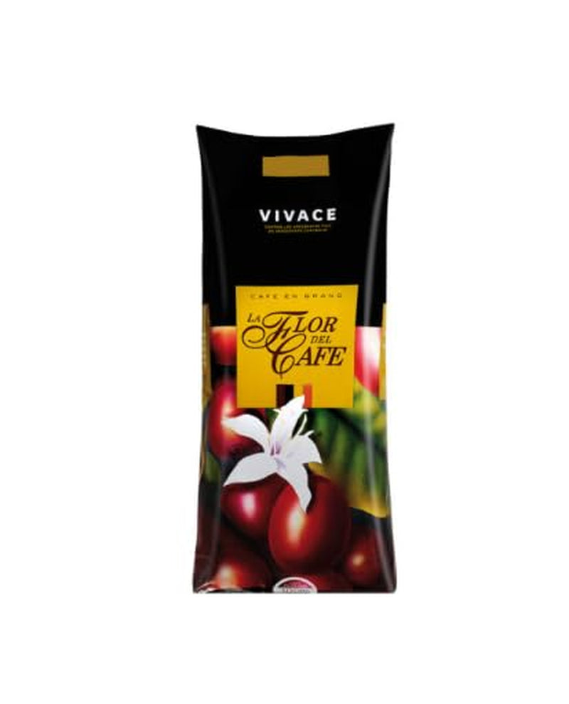 Flor del Café Vivace Naturlig 100 % ristet Arabica-kaffe, hel bønne, intens aroma, medium mørk ristet, 10 kg (10 x 1 kg)