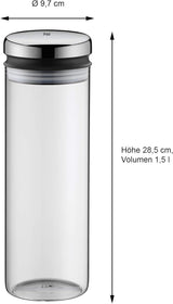 WMF Depot glasopbevaringsglas 1,5l, højde 28,5 cm, opbevaringsglas med låg & Depot glasopbevaringsglas 2l, højde 36 cm, opbevaringsglas med låg Madopbevaringsbokse Naty Shop