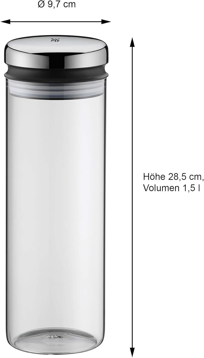 WMF Depot glasopbevaringsglas 1,5l, højde 28,5 cm, opbevaringsglas med låg & Depot glasopbevaringsglas 2l, højde 36 cm, opbevaringsglas med låg Madopbevaringsbokse Naty Shop