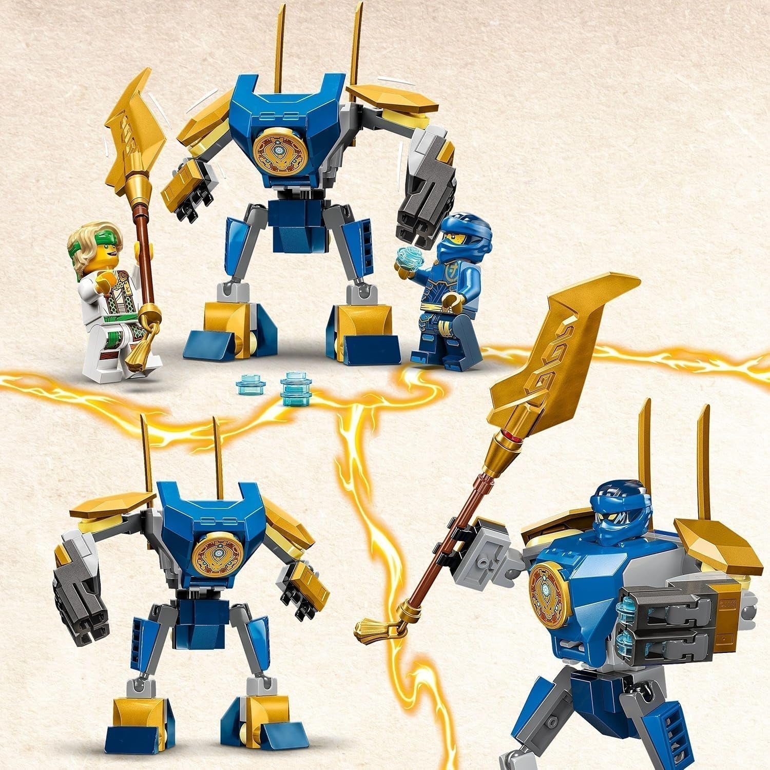 LEGO NINJAGO Jay Battle Mech, ninja legetøj til børn med figurer, inklusive Jay minifigur med mini katana, actionfigurer og mech, lille gave til kreative drenge og piger fra 6 år 71805 Byggesæt Besuche den LEGO-Store