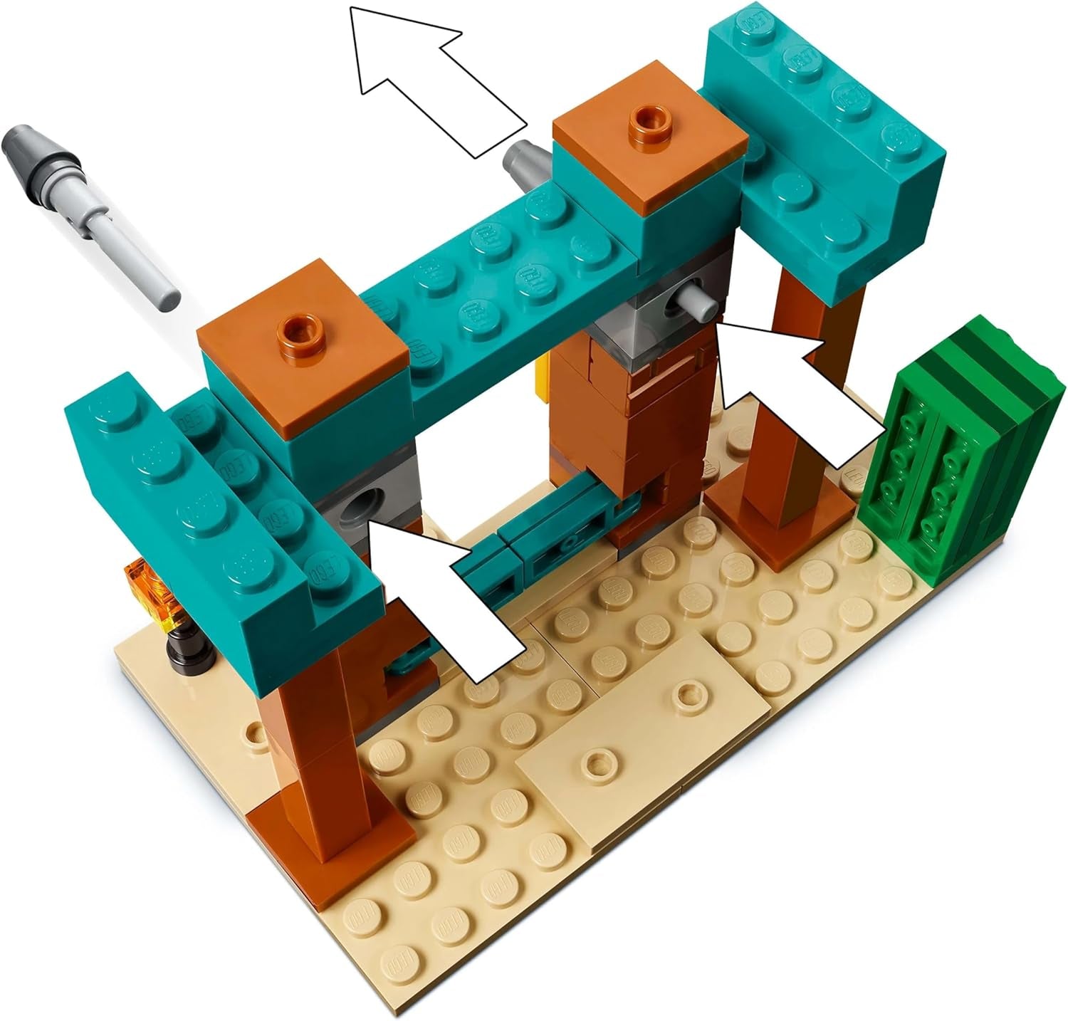 LEGO Minecraft The Illager Desert Patrol videospilsæt til børn, udpost minilegetøj og tre minifigurer inklusive plyndrer, tjener og kaktusridder 21267 byggesæt Besuche den LEGO-Store