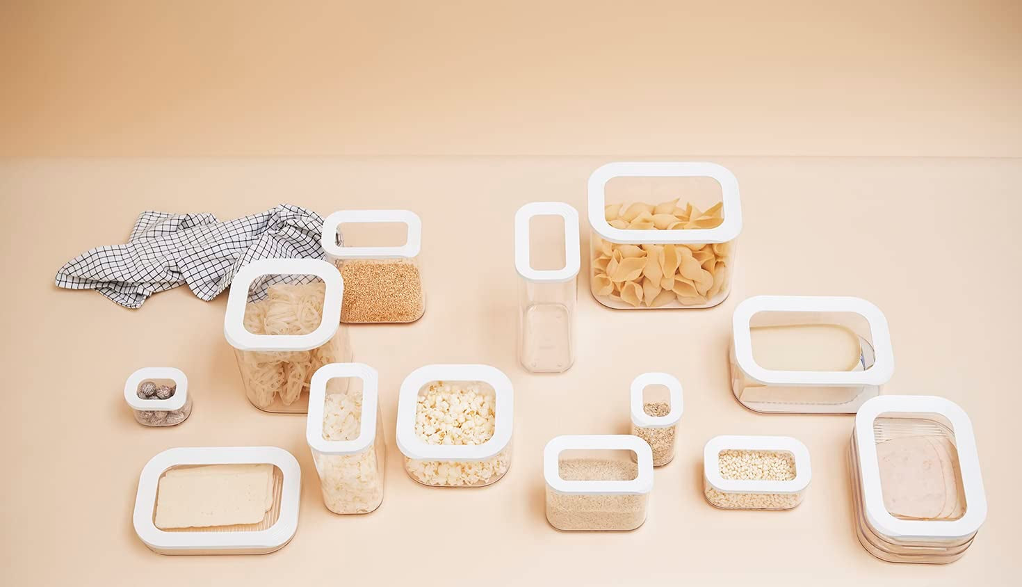 Mepal - Modula XXL Køleskabsopbevaringsboks - Madbeholder med låg - Køkkenopbevaringsboks og plastikopbevaringsboks - Stabelbar og forseglelig køleskabsholder - 4800ml - Hvide madopbevaringskasser Naty Shop