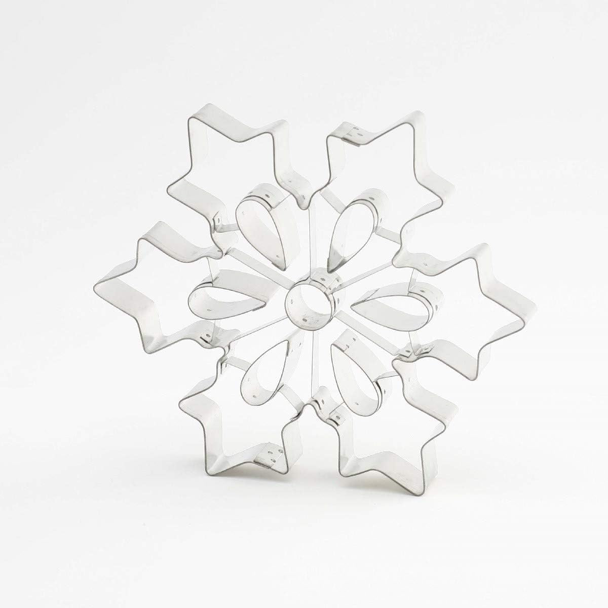 Thermohauser kagedåse (rustfrit stål), stor snefnugform, glat kant, diameter 19,5 cm