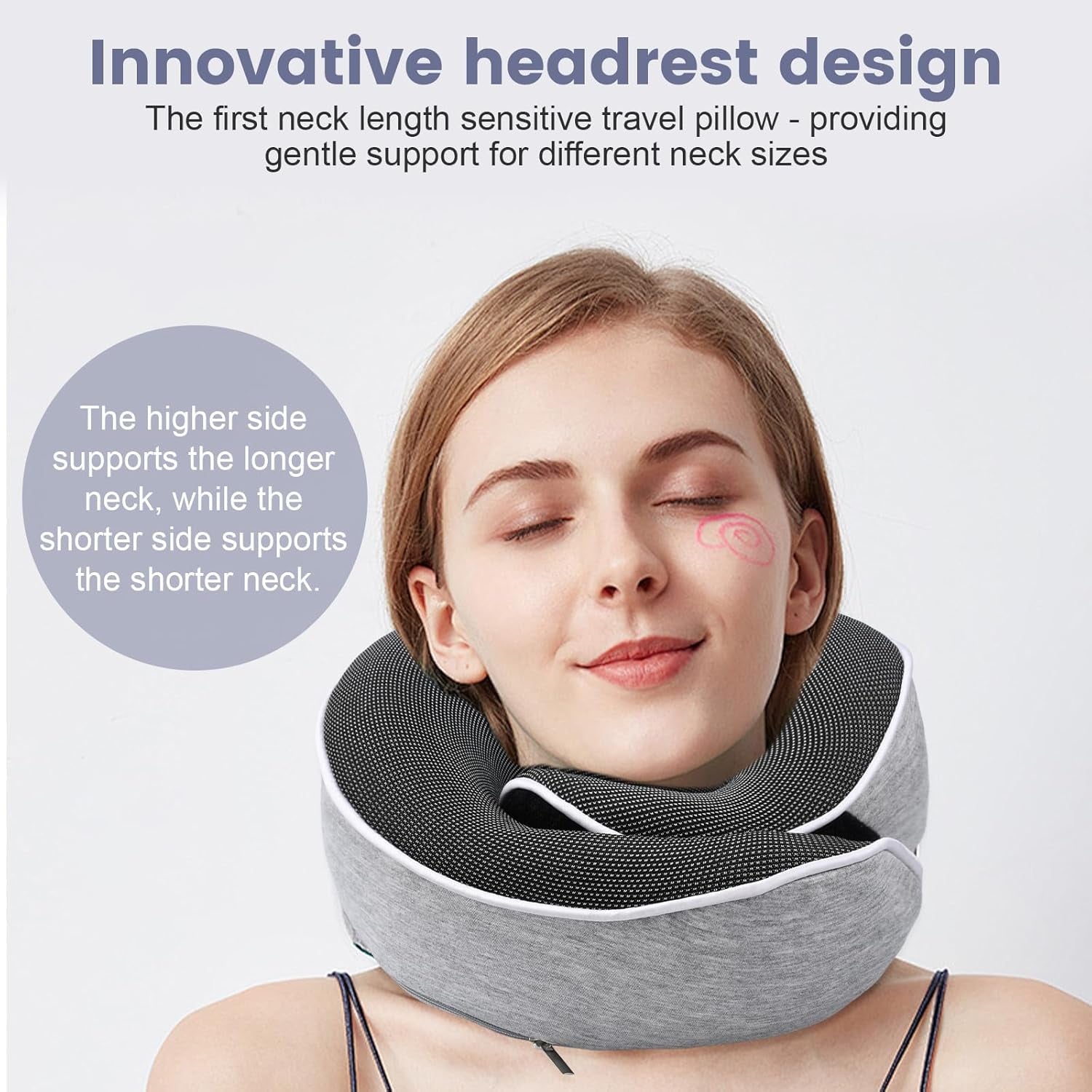 Nakkepude Memory skum rejsepude Ergonomisk design Memory skum nakkepude med øjenmaske 2 ørepropper og opbevaringstaske Perfekt til at sove på vejen, når du er på rejse Naty Shop Cervikal ortopædiske puder