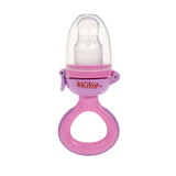 Nuby Silikone Fruit Feeder Nibbler - Frugt Feeder til babyer 6 måneder og småbørn - Biring til frugter, grøntsager og puréer - BPA fri - Pink - 6+ måneder