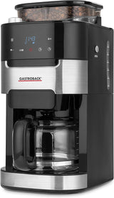 GASTROBACK 42711 Grind & Brew Pro kaffeespressomaskine, kaffeespressomaskine med integreret filter og kværn, konisk kværn med 8 slibeindstillinger, LCD-touchskærm, plastik