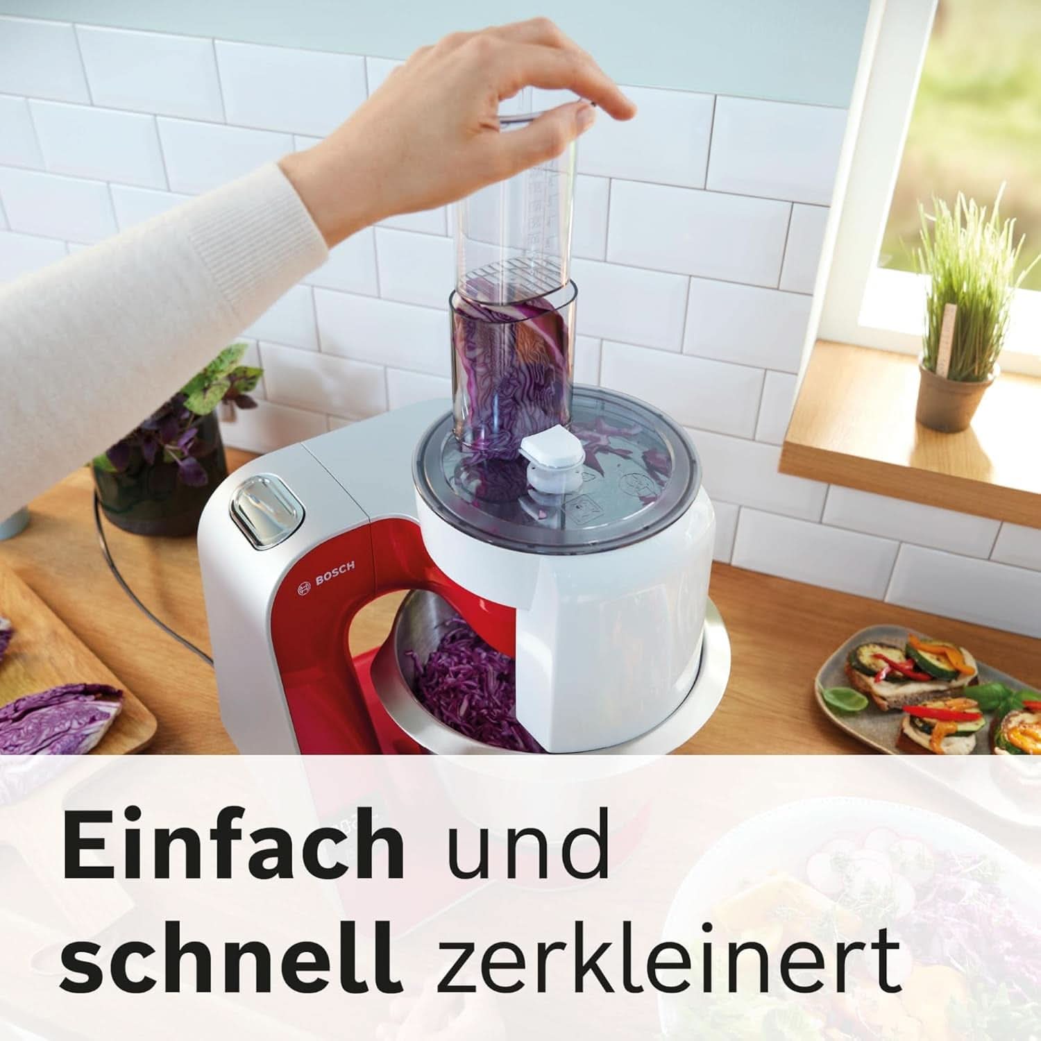Foodprocessor Bosch Series 4 MUM5X720, integreret vægt, skål i rustfrit stål 3,9L, mixer 1,25L, 1000W Tilbehør Mad og amning Bebe Naty Shop