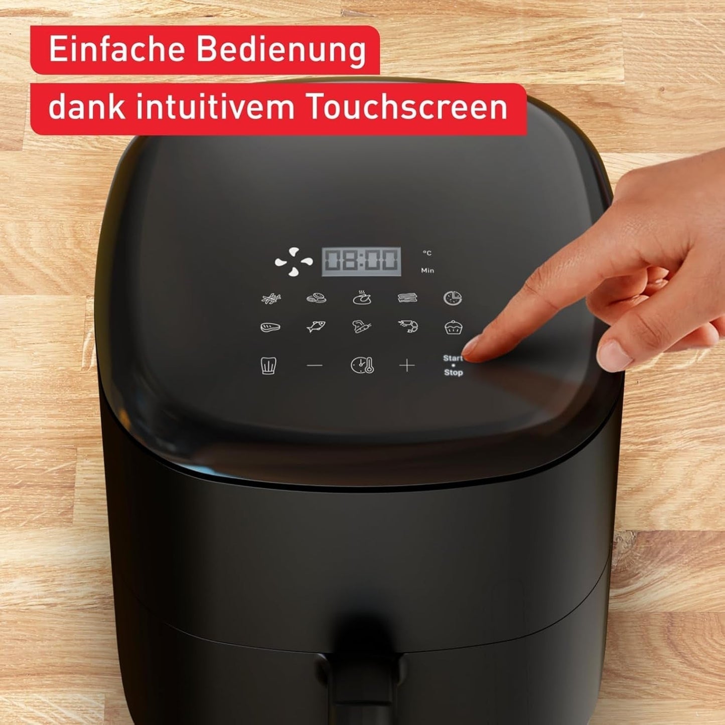 Tefal Easy Fry Max EY2458, 5 liter, Hot Air Fryer, 10 automatiske tilberedningsprogrammer, digital touchskærm Hvidevarer Naty Shop