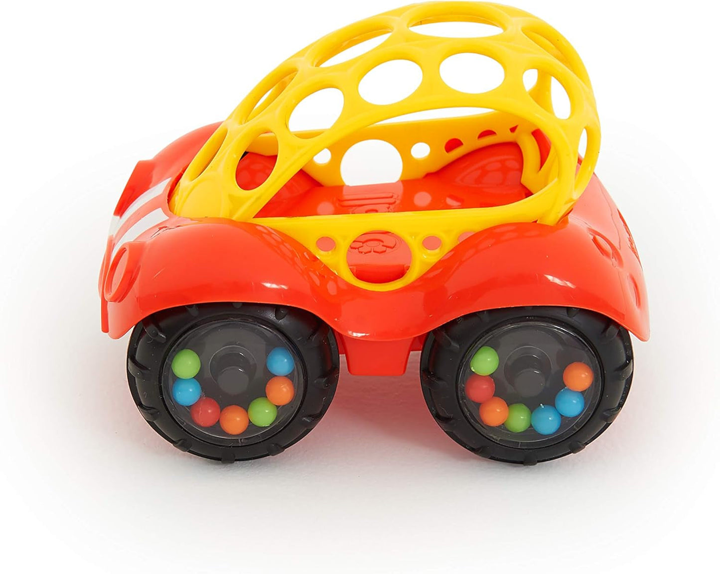 Bright Starts Oball Rattle Legetøj Bil Motor Aktivitetslegetøj til babyer og småbørn fra 3 måneder 1 stk Tilfældig farve Blå eller rød Babylegetøj Naty Shop