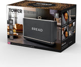 Tower T826175GRY Renaissance brødkurv, kapacitet 16 l, enkelt låg, grå Madkasser Naty Shop