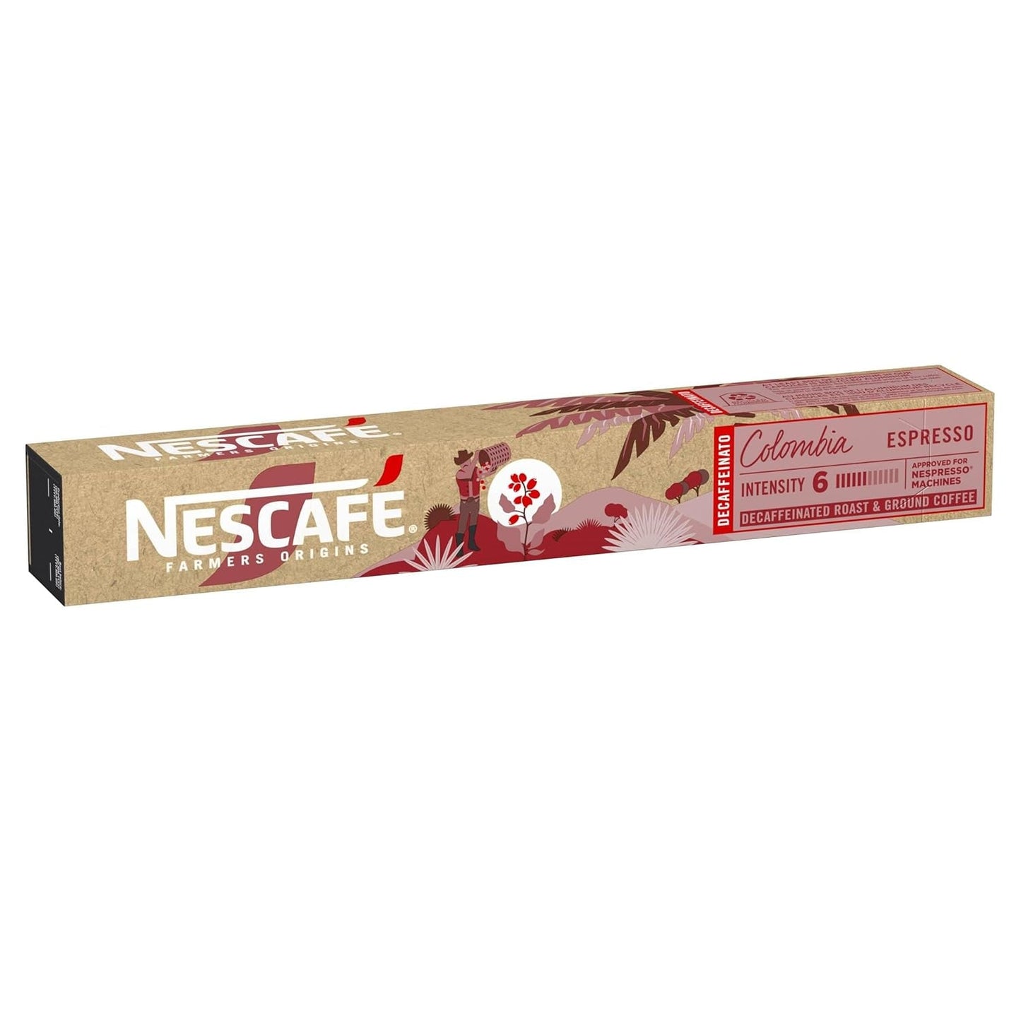 NESCAFÉ Farmers Origins Colombia Espresso Entkoffeiniert 6 x 10 Kaffeekapseln - Kaffeekapseln for Nespresso Maschinen