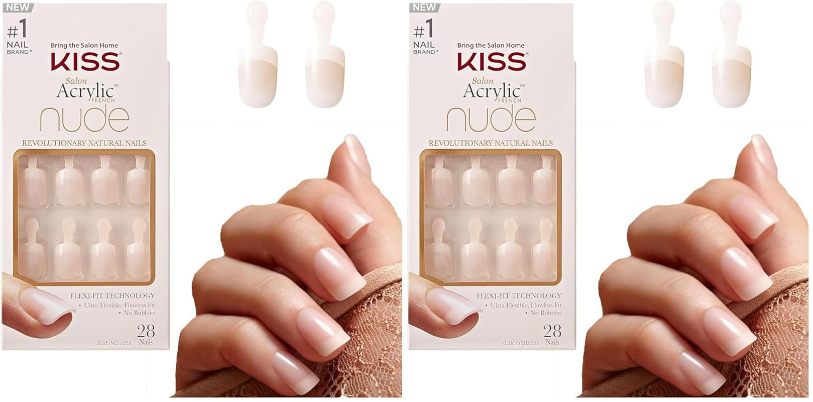 Kiss Nude Nails Amazing Nails (pakke med 2)