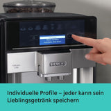 Automatisk espressomaskine Siemens EQ.6 plus s700 TE657503DE, til mange kaffespecialiteter, mælkeskummer, keramisk kværn, dobbelt kaffefunktion, anti-kalk, automatisk damprensning, 1500 W, rustfrit stål