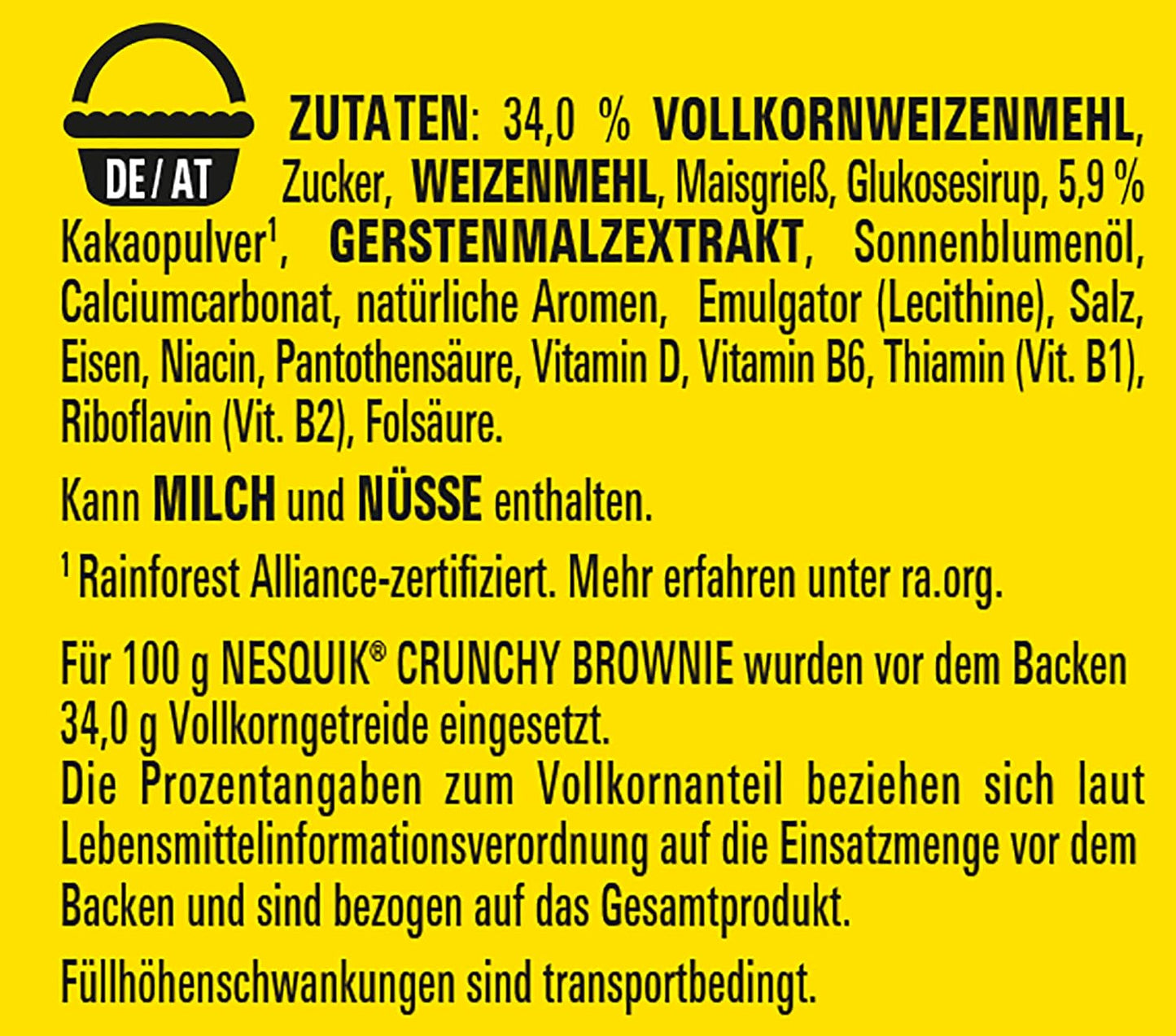 Nestlé NESQUIK knasende brownie, knasende morgenmadsprodukter med chokoladechips og en innovativ form for ekstra sprød, pakke med 7 (7 x 300 g)