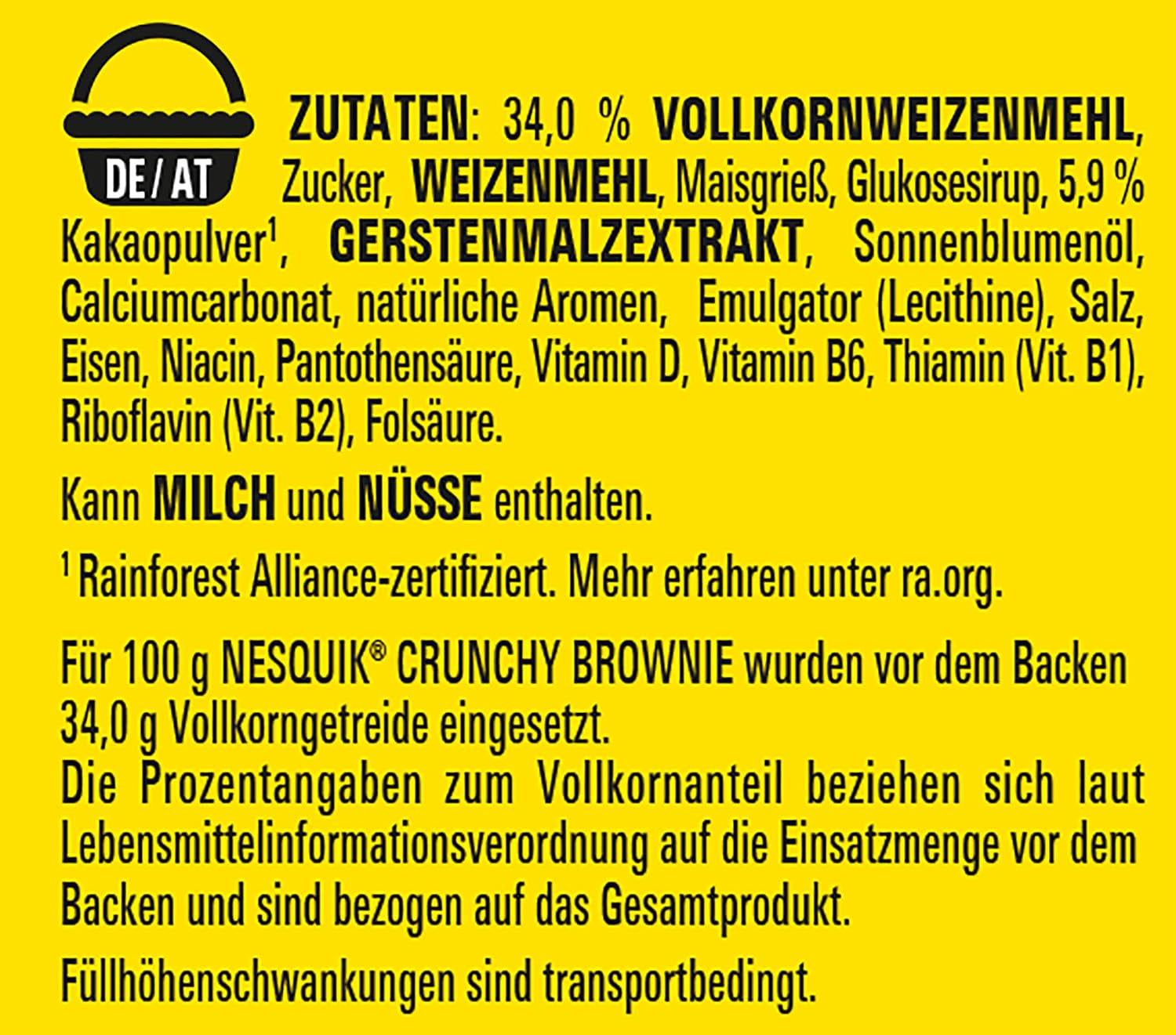 Nestlé NESQUIK knasende brownie, knasende morgenmadsprodukter med chokoladechips og en innovativ form for ekstra sprød, pakke med 7 (7 x 300 g)