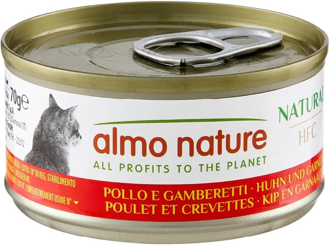 Almo Nature HFC Naturligt vådfoder til katte - Assorterede opskrifter med kylling - 6 x 70g