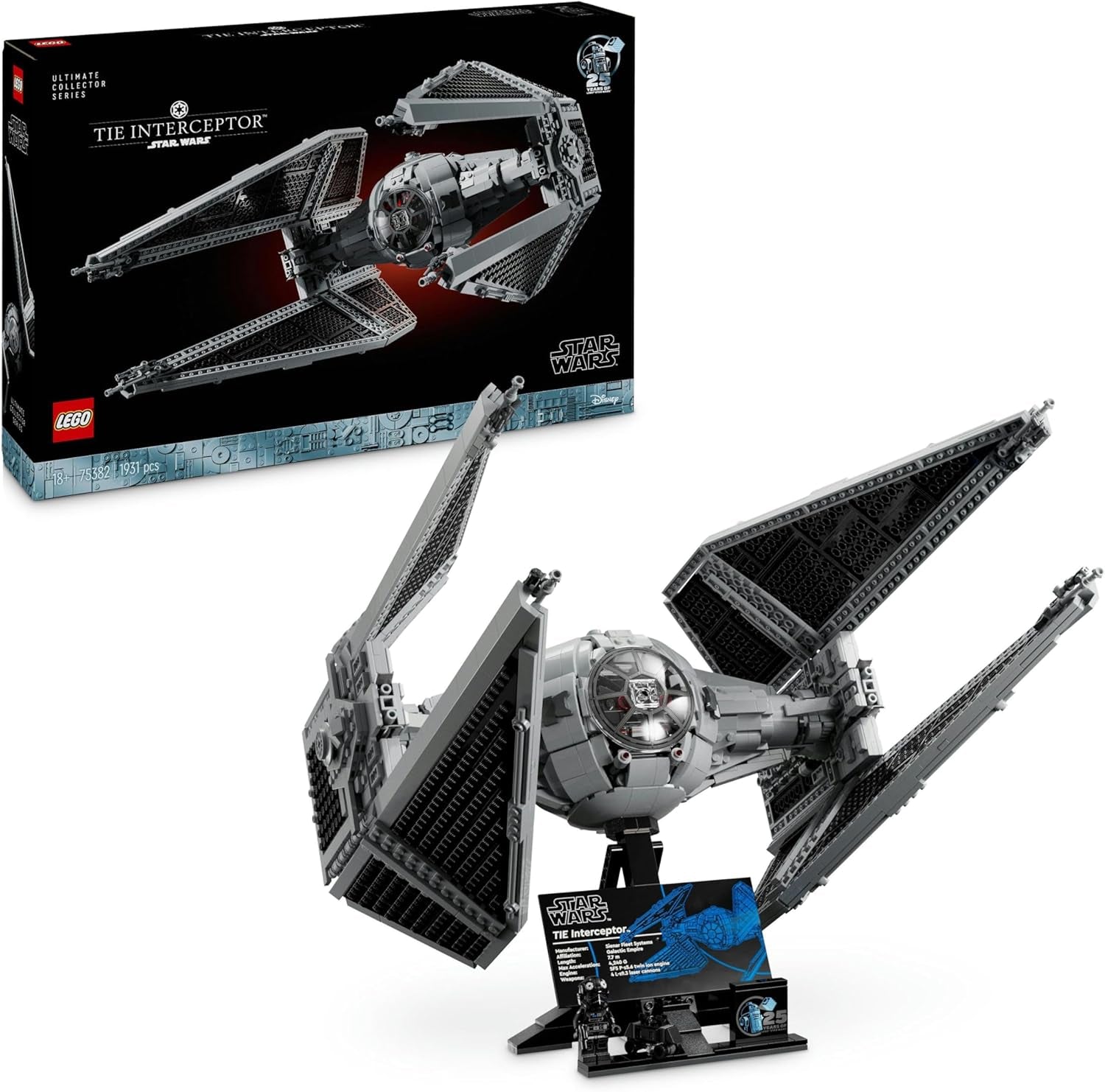 LEGO Star Wars slipsinterceptor Ultimate Collector Series Kreativt byggesæt til voksne Starfighter klodser Model Fan Gave Samlerobjekt Ucs sæt 75382 Besuche den LEGO-Store byggesæt Standard titel
