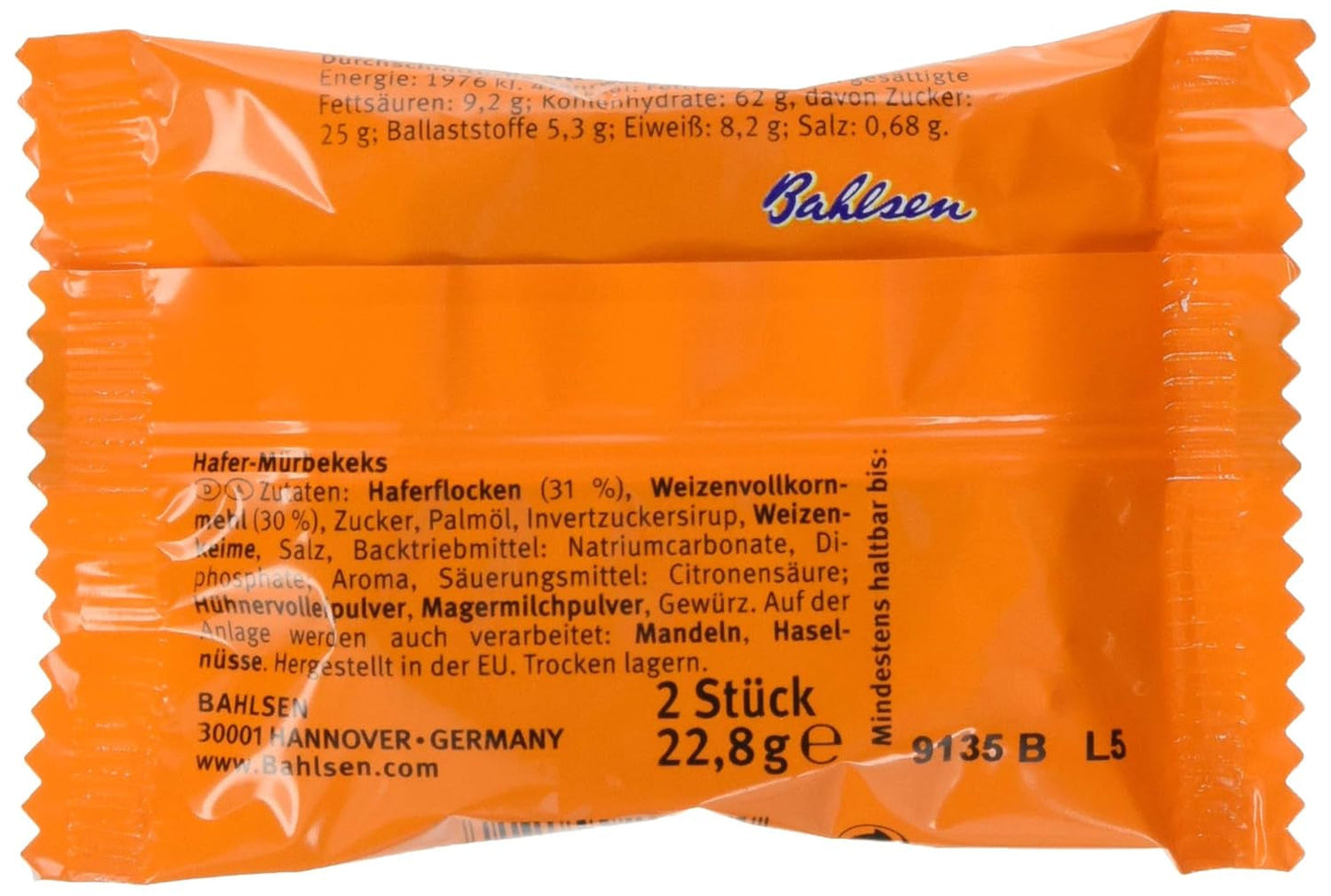 Brandt Hobbits Crunchy - 2 pakke - Cateringæske med 60 pakker - fiberrig havregryn fuldkornskiks (60 x 22,8 g)