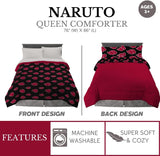 Franco Naruto Anime Akatsuki Mønster Blødt Microfiber Sengetøj Dyne Queen, (officielt Naruto produkt) Dyner og dyner Naty Shop
