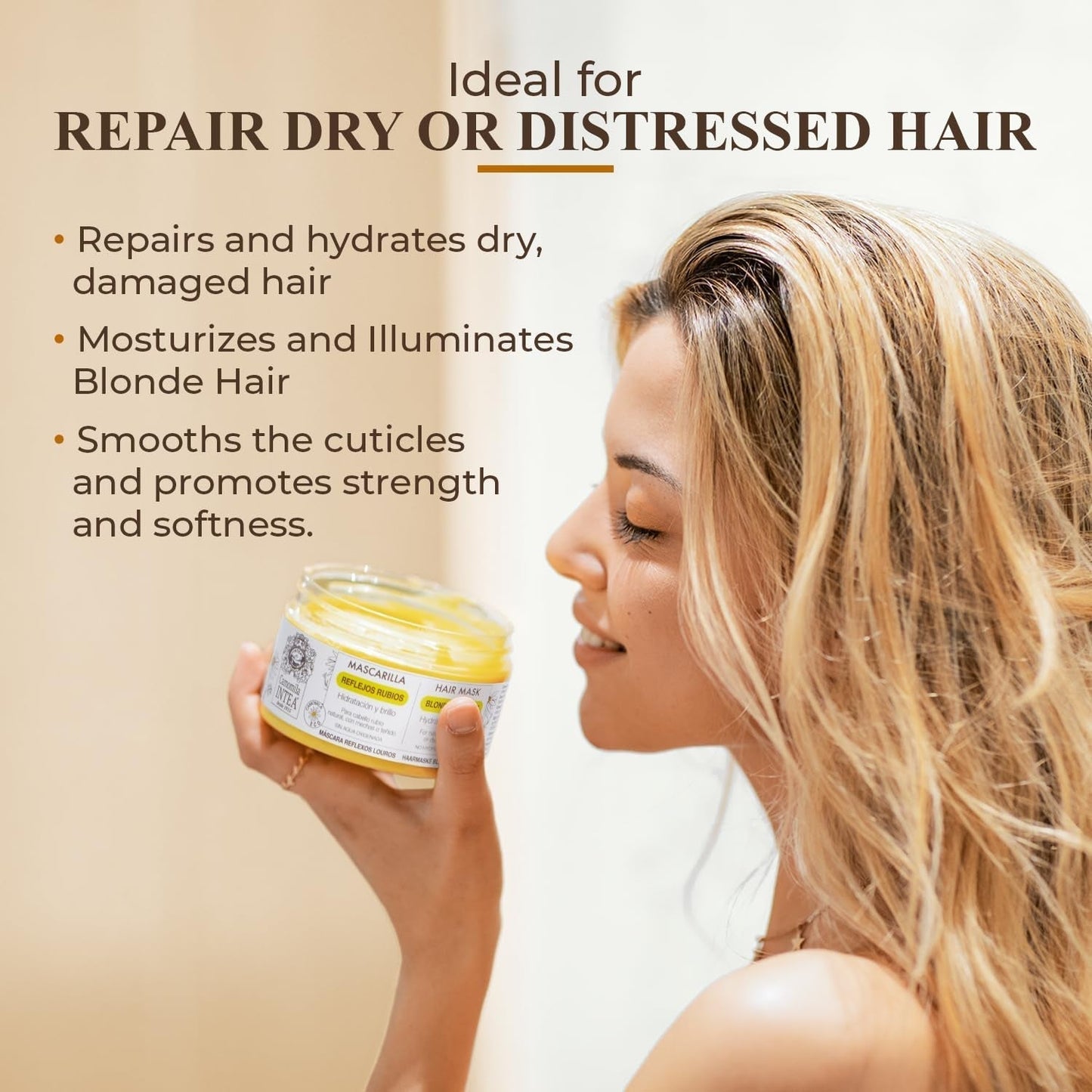 Intea Chamomile - Blond Reflections Hair Mask - Fugter og nærer blondt hår - 250 ML Naty Shop Hair Mask