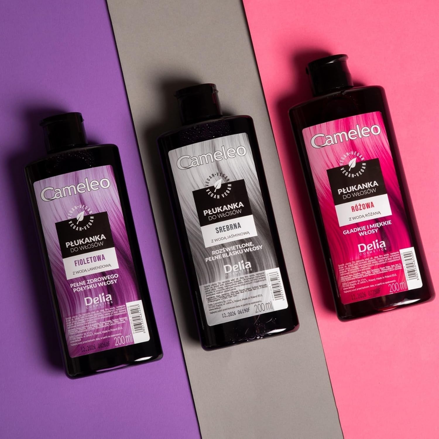 Cameleo - Rose Water Pink Hair Tonic No Yellow Tint Semi Permanent Hårfarve - Til blondt og gråt hår - Farve & pleje - Parabenfri | 200 ml Naty Shop hårfarve