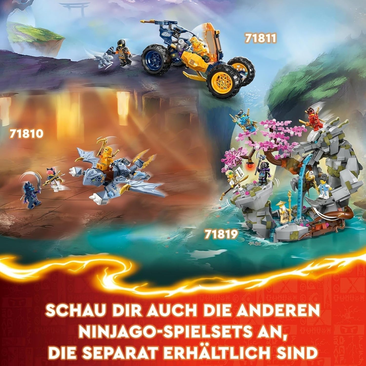 LEGO NINJAGO Kai's Ninja-klatremeksæt, ninjalegetøj med bygbar actionfigur og 4 minifigurer, eventyrsæt til børn, fødselsdagsgave til 9-årige drenge og piger 71812 byggesæt Beuche den LEGO-Store