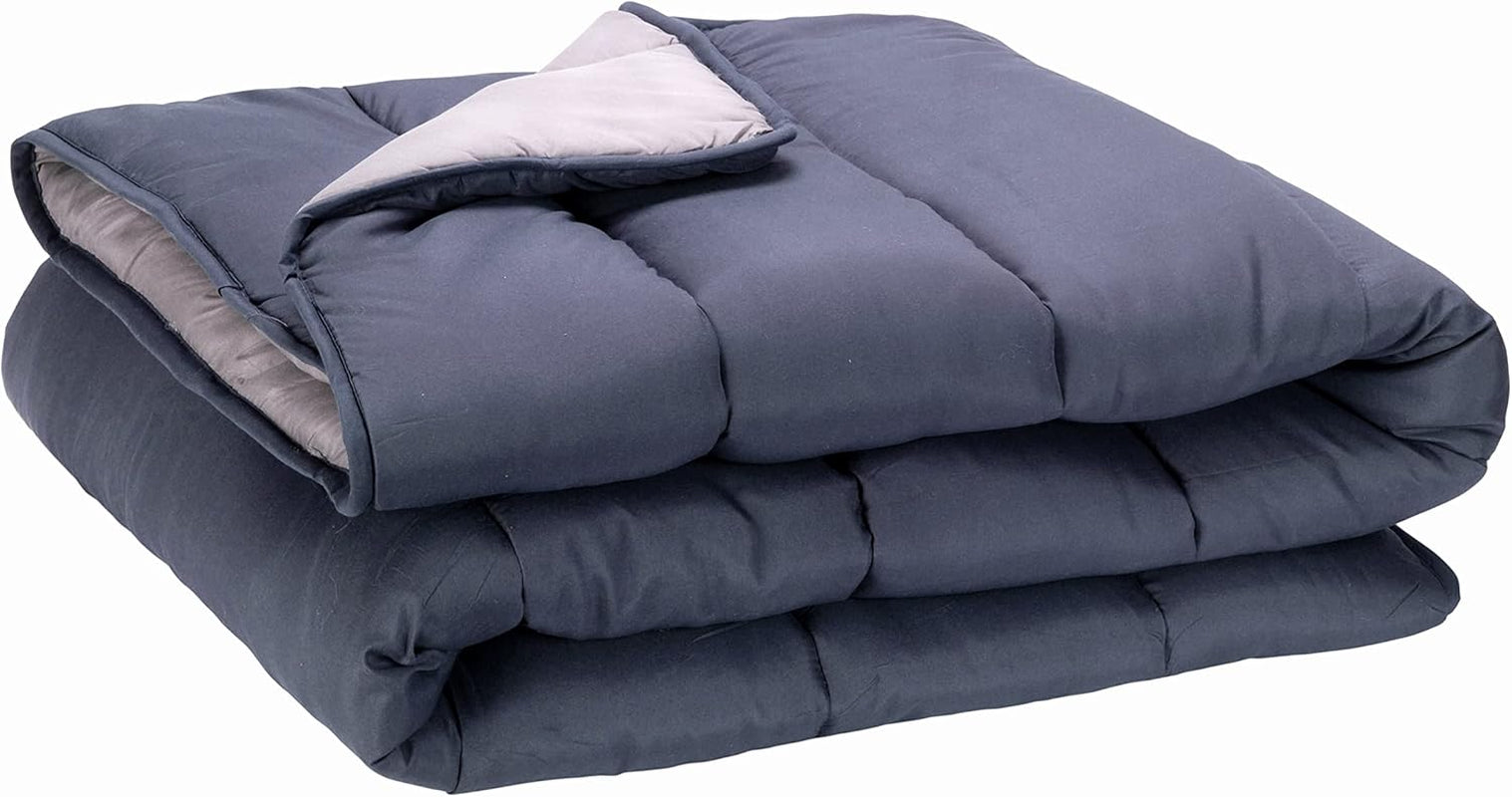 Pikolin Home - Vendbar dyne 300 G - Nordisk tofarvet fyld - Til seng 90 - behagelig, varm, åndbar, marineblå, 140 X 200 cm Naty Shop Dyner og dyner Standard titel