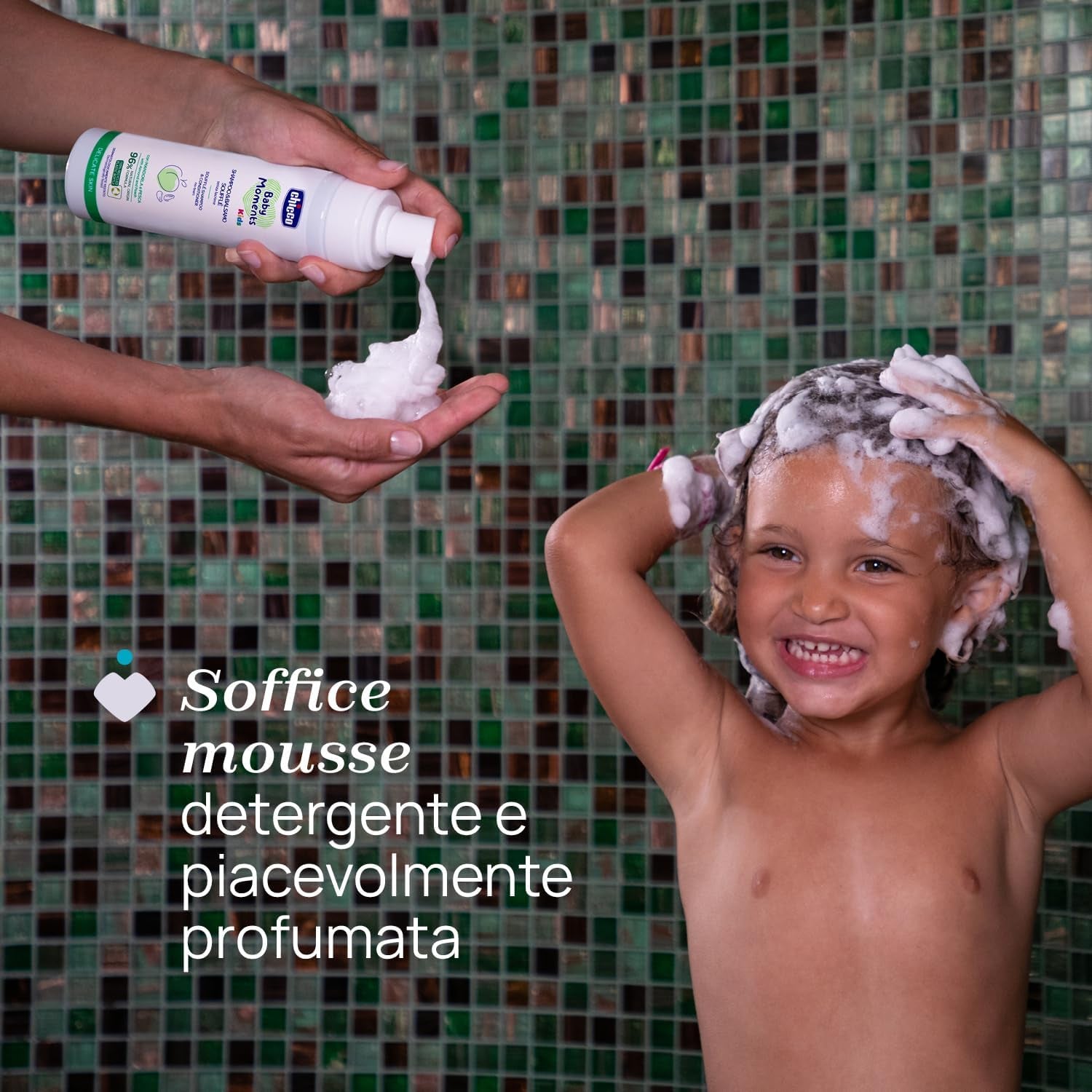 Chicco KIDS - DELIKAT HUD - 2 I 1 MOUSSE: SHAMPOO OG CONDITIONER, 150 ml Børn - Bad og hudpleje Naty Shop