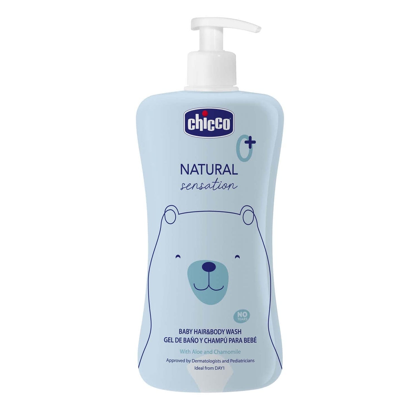 CHICCO NATURAL SENSATION - SHAMPOO OG BAD TIL BØRN - UDEN DRIKKE, 200 ML Børn - Bad og hudpleje Naty Shop 500 Ml (1 pakke)
