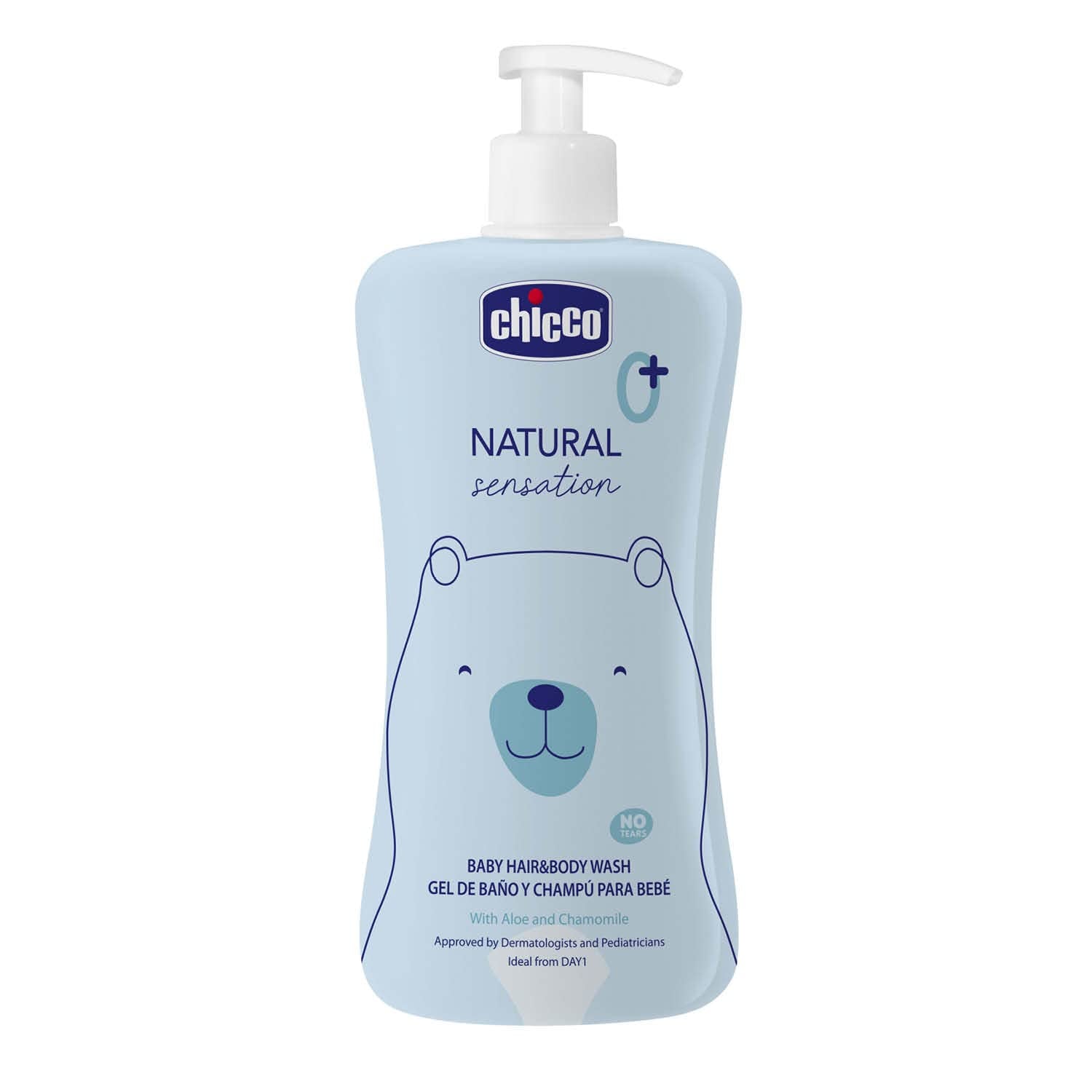 CHICCO NATURAL SENSATION - SHAMPOO OG BAD TIL BØRN - UDEN DRIKKE, 200 ML Børn - Bad og hudpleje Naty Shop 500 Ml (1 pakke)