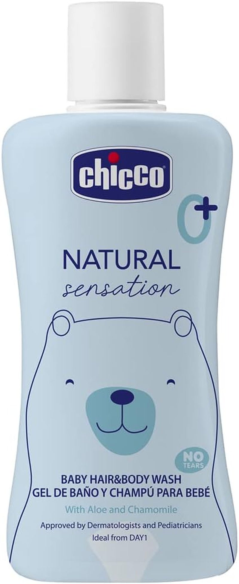 CHICCO NATURAL SENSATION - SÆT 2: 1 SHAMPOO OG BAD - IKKE-TØRRENDE 200 ML, 1 4I 1 CHANGE CREAM 100 ML Børn - Bad og hudpleje Naty Shop