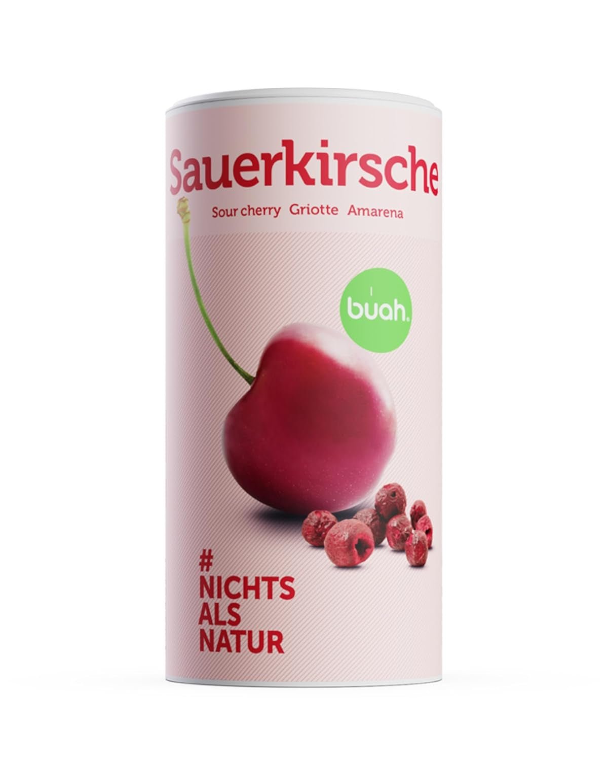 Frysetørrede bitre kirsebær BUAH® | Hele bitre kirsebær som snack eller til mysli | Ideel erstatning for slik | Vegansk og uden tilsat sukker | 135g Naty Shop dehydrerede produkter Standard titel