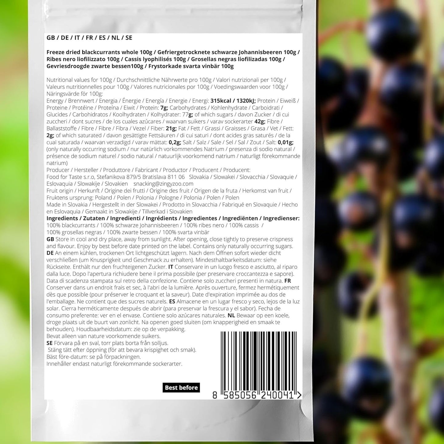 Frysetørrede solbær | 100% naturlige tørrede ribs | Uden tilsat sukker Sundt frysetørret slik | Frysetørrede frugter Frysetørrede frugter Dehydrerede produkter Naty Shop