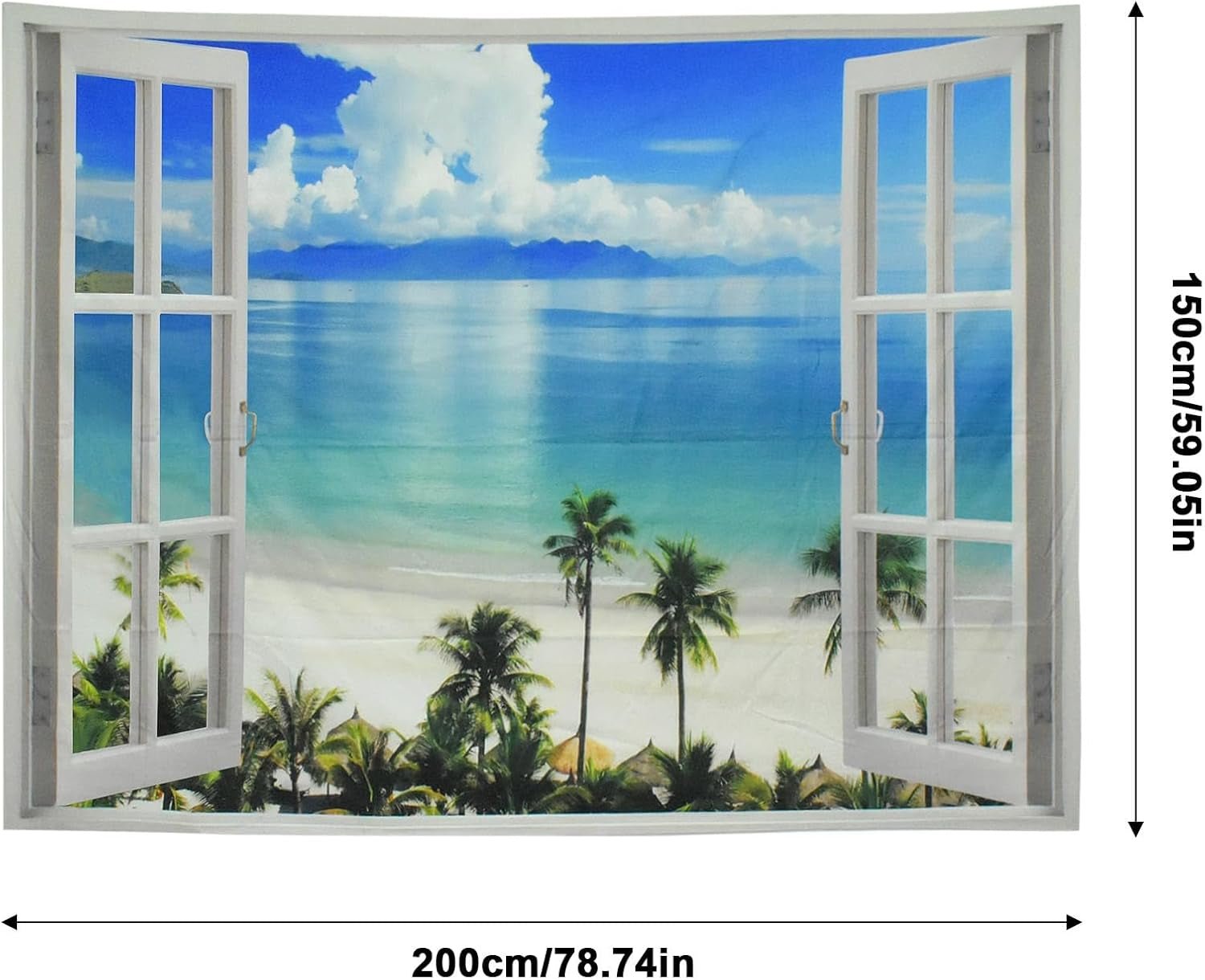 Tapestry tæppe vindue æstetisk polyester stor strand Hjem - Tilbehør og dekorationer Naty Shop