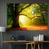 Tæppetæppe skov lærred træ sol himmel Hjem - Tilbehør og dekorationer Naty Shop 200L X 150B Cm