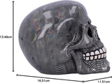 Holografisk sølv fiskenet kranie Sølv Holografisk fiskenet kranie Ornament Sølv 16,5 cm statuetter og skulpturer Naty Shop