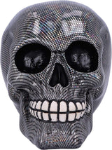 Holografisk sølv fiskenet kranie Sølv Holografisk fiskenet kranie Ornament Sølv 16,5 cm statuetter og skulpturer Naty Shop