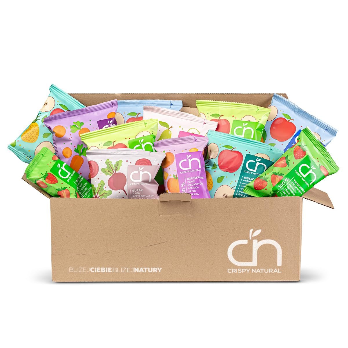 Crispy Natural Snack Mix (12, Bland Frugt) Naty Shop Dehydrerede Produkter 1,5 G (Pakke med 12) Bland Frugt og grøntsager