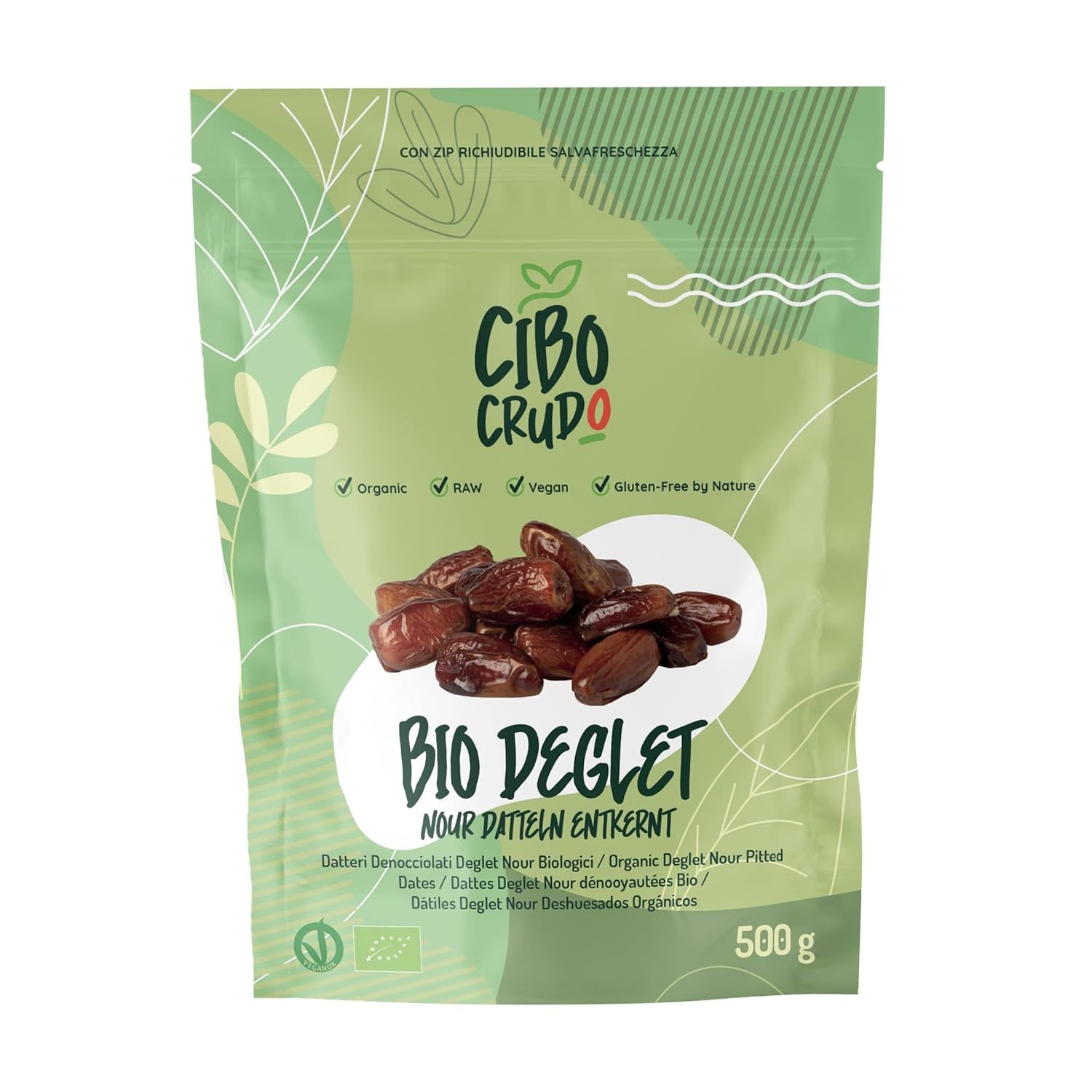 Deglet Nour Bio dadler uden frø - 500g. Naturlige økologiske Deglet Nour tørrede dadler. Tørrede dadler. Dehydrerede produkter Naty Shop 500G Data Deglet