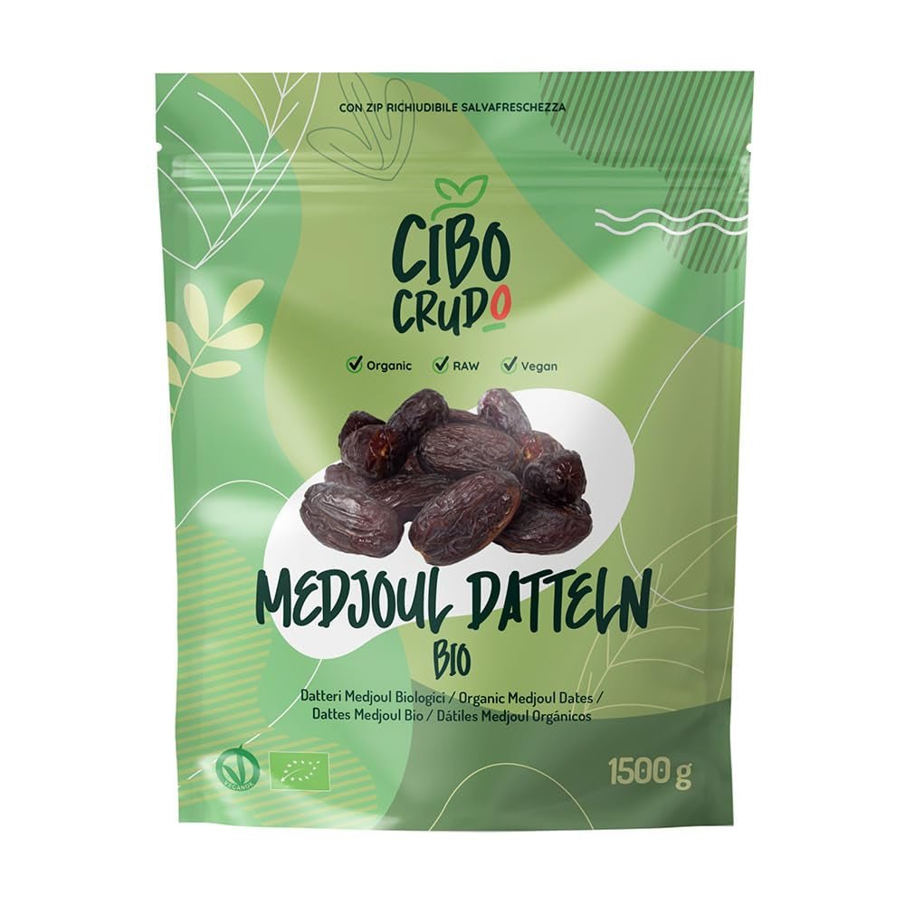 Deglet Nour Bio dadler uden frø - 500g. Naturlige økologiske Deglet Nour tørrede dadler. Tørrede dadler. Tørrede produkter Naty Shop 1,5 kg Medjool dadler