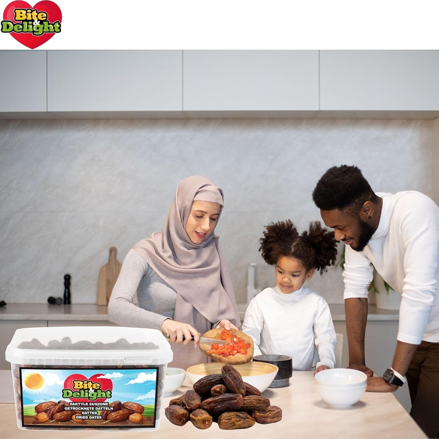 Bite & Delight tørrede dadler - Hele, tørrede og naturlige - Aromatiske slik - Lækre og saftige - Spiseklare frugtsnacks - Vegansk - Uden tilsat sukker - 1250g Naty Shop dehydrerede produkter