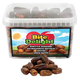 Bite & Delight tørrede dadler - Hele, tørrede og naturlige - Aromatiske slik - Lækkert og saftigt - Spiseklar frugtsnack - Vegansk - Uden tilsat sukker - 1250g Naty Shop dehydrerede produkter 1000 Ml